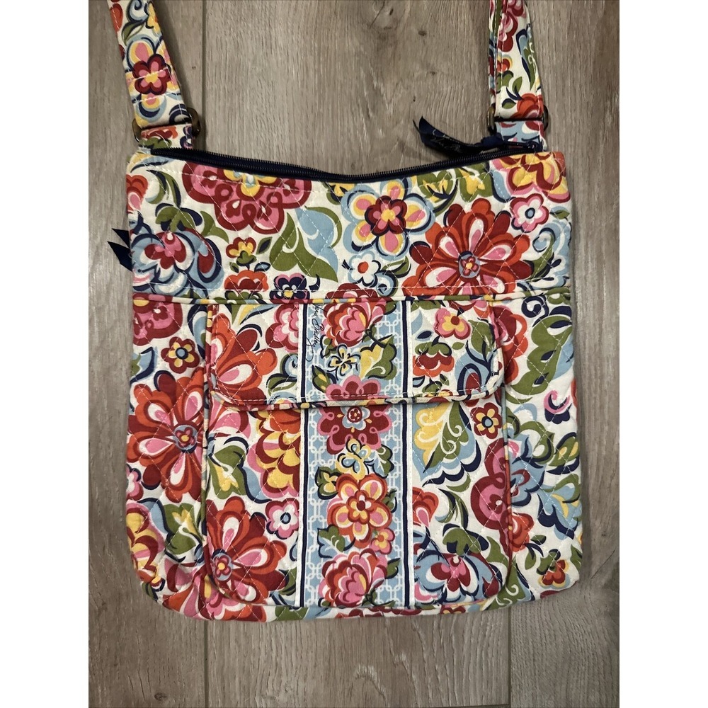 Vera Bradley Pink Floral Crossbody Bag Multicolor Floral 10 Inch
